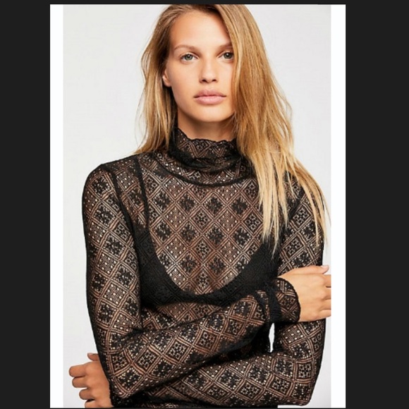 Free People Tops - Free People Sweet Memories Turtleneck in Black